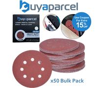 50 x 125mm Mixed Grit Orbital Sander Sanding Sheets Discs Hook Loop 40 60 80 5"