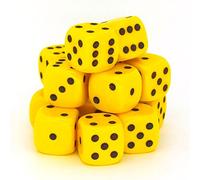 50 x 12mm opaque Plastic dice (Yellow)
