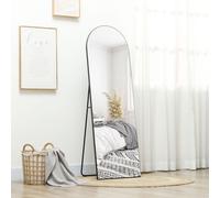 50 x 150cm Arched Full Length Mirror Frameless for Living Room Bedroom HOMCOM Black One Size