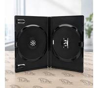 50 x 2 Disc Amaray Black Empty Double DVD Cases 14mm Spine - Free Delivery
