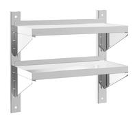 (50 x 23.5 x 60 cm) vidaXL Wall Shelf Floating Shelf Storage Shelf Rack Silver Stainless Steel