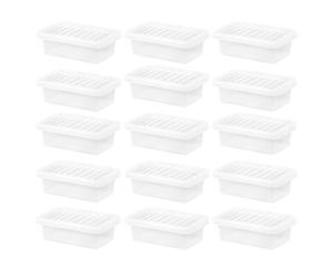 50 x 4 Litres Clear Storage Box With Lids Strong Stackable Containers BULK BUY