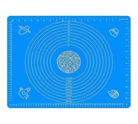 50 x 40 cm Non-Stick and Non-Slip Silicone Baking Mat, 50 x 40 cm Fondant Pastry Mat, Dough Rolling Mat with Measurement, BPA Free (Blue)