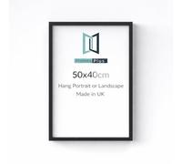 50 x 40cm Picture Frame (500 x 400mm) 30mm Profile, Wall Mounted Shatterproof Styrene Front, Portrait or Landscape Display for Posters Photos Prints Art, Black