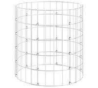 vidaXL Circular Gabion Pole - Galvanised Steel 50x50 cm Basket Cage for Gardens/Patios, Silver Finish, Weather-resistant, Mesh Structure, DIY Support