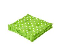 HOMESCAPES - Star Green - 100% Cotton - Large Floor Cushion - Green White - 50 x 50 x 10 cm Square - Indoor - Garden - Dining Chair Booster - Seat Pad Cushion.