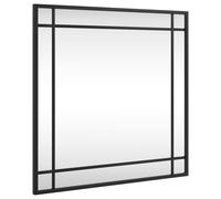 vidaXL Square Wall-Mounted Mirror, 50x50cm Black Iron Frame, Clear Glass - Contemporary Home Decor