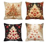 50 x 50 Outdoor Cushions Set of 4, Linen Sofa Cushion Covers lamp Decorative Pillows, red Large Cushion Covers Square Pillow Cases, for Bedroom Chair Garden, Modern Home Decor, t-113