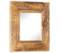 (50 x 50 x 11 cm) vidaXL Hand-Carved Mirror Makeup Vanity Mirror Decoration Solid Mango Wood