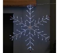 50 x 50cm Light up Metal Christmas Snowflake with 132 Multi-Action White LEDs