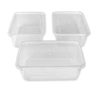 50 x 650ml Plastic Containers Tubs Clear with Lids Microwave Food Safe Takeaway