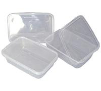 50 x 650ml Plastic Microwave Freezer Safe Food Meal Prep Recyclable Takeaway Containers and Lids - Catering Grade Plastic BPA Free