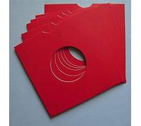50 x 7 Red Record Vinyl Card Sleeves (Red)