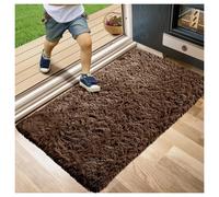 (50 x 80 cm (1 ft 6 in x 2 ft 6 in)-Small Mats) Shaggy Rugs Brown Soft Fluffy Non Slip Large Rugs
