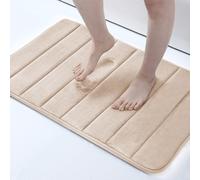 (50 x 80 cm, Cream) Non Slip Shower Bath Mats Memory Foam Bathroom Rug