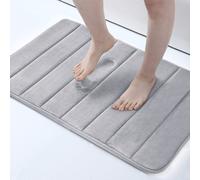 (50 x 80 cm, Silver) Non Slip Shower Bath Mats Memory Foam Bathroom Rug