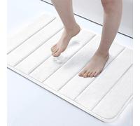 (50 x 80 cm, White) Non Slip Shower Bath Mats Memory Foam Bathroom Rug