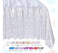 50 x 80inch Glitter Silver Sequin Table Cloth Sparkly Wedding Table Linens Birthday Party Decorations