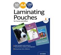 50 x A4 150 Micron Laminating Pouches with Crystal Clear Gloss Finish - Laminator Pouch Set for Home, Office, Business - Protect Important Documents, Posters, Images, Projects