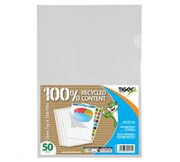 Tiger A4 Clear Plastic Report Files – Open Top & Side Cut Flush – 50