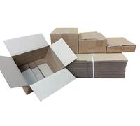 50 x Adjustable Height Cardboard Postal Box. (242 x 185 x 140 mm) Royal Mail Small Parcel Size. Small Pre-Scored Shipping Carton.