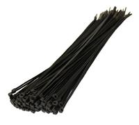 50 X Black Cable Ties 370Mm X 4.8Mm Zip Tie Bases