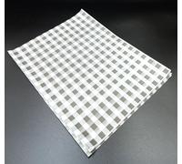 50 x Black Gingham Greaseproof Paper Sheets - 25cm x 20cm | Small Burger Chips Food Wrap Food-Safe Paper for Bakery, Sandwiches, Snacks