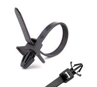 50 x Black Push Mount Winged Cable Ties 100mm x 4.8mm Car Chassis Fixing Base