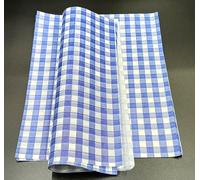 50 x Blue Gingham Greaseproof Paper Sheets - 25cm x 20cm | Small Burger Chips Food Wrap Food-Safe Paper for Bakery, Sandwiches, Snacks