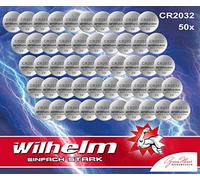 50 x Button Cell CR2032 Wilhelm Battery Lithium 3 V CR 2032 Industrial Product
