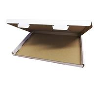 50 x C4 A4 White Box With Flap Lock 345x240x22mm (13.6x9.5x0.8") RM Large Letter Cardboard Shipping Mailing Boxes