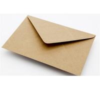 50 x C6 Plain Ribbed Recycled Kraft Card Envelopes Natural Brown (114x162mm A6)