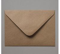 50 x C7 Plain Ribbed Recycled Kraft Card Envelopes Natural Brown (83x112mm A7)