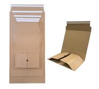 50 x Cardboard Book Wrap Mailers BR1 (195 x 140 x up to 60mm) for Books, DVDs, Games - Secure Self-Seal Postal Packaging Boxes For Secured Shipping - Eco-Friendly & Recyclable by Crystal Mailing