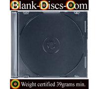 50 x CD/DVD ULTRA SLIMLINE SINGLE JEWEL CASE 5.2MM black tray - Quality 39gram Plastic
