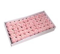 50 x Craft Soap Rose Flowers 5 x 6.5cm ~ Drop in the bath and dissolve to soap (Pink)