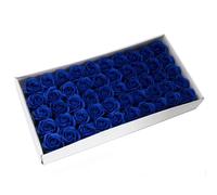 50 x Craft Soap Rose Flowers 5 x 6.5cm ~ Drop in the bath and dissolve to soap (Royal Blue)