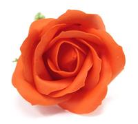 50 x Craft Soap Rose Flowers 5 x 6.5cm ~ Drop in the bath and dissolve to soap (Sunset Orange)