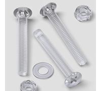 50 x Crosshead Countersunk Screws Nuts and Bolts, Transparent Clear Plastic Acrylic, M4 x 30mm - Acrylic Plastic Screws