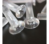 50 x Crosshead Countersunk Screws with Nuts & Washers, Transparent Clear Acrylic Plastic, M4x20mm