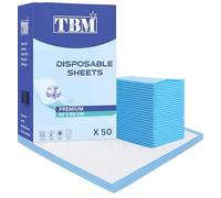 50 x Disposable Incontinence Bed Pads, Underpads, Bed Mats, Mattress Protectors, Incontinence Pads, Waterproof Bed Sheets for Every person | 60 x 60 cm