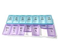 20 x EWANTO tablet box pill box 7 days in the morning evening 14 compartments