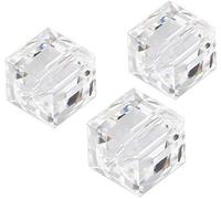 50 x Glass Beads Crystal Beads 2 x 2 mm Cube Bohemian Czech Glass Cut Beads Print Beads (Clear)
