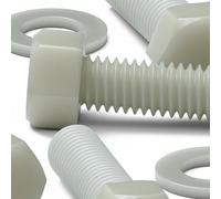 50 x Glass Filled Reinforced Super Nylon Hex Head, M5 x 20mm, Plastic Nuts and Bolts, Washers, Hexagon