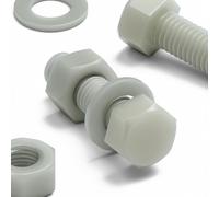 50 x Glass Filled Reinforced Super Nylon Hex Head, M8 x 30mm, Plastic Nuts and Bolts, Washers, Hexagon