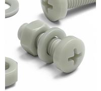 50 x Glass Filled Reinforced Super Nylon Pan Head, Crosshead Machine Screws, M6 x 20mm, Plastic Nuts and Bolts, Washers,