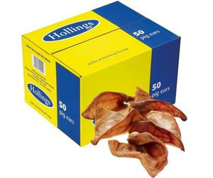 50 X Hollings Pigs Ears Bulk Pack
