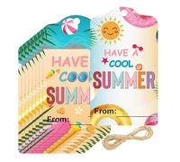 50 x I Hope You Have A Cool Summer Self Adhesive Labels - 2" x 3.5" - Hope Your Summer is Bubbling with Fun Hello Summer - End of School Labels for Envelopes and Gifts
