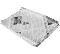 50 x Large Newspaper Design Greaseproof Paper (250mm x 375mm) - News Print Food-Grade Deli Wraps Food Display for Sandwiches, Burgers, Chips and Snacks - Oil-Resistant and Eco-Friendly Basket Liner
