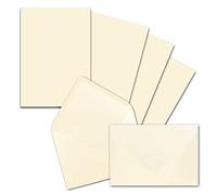50 x Letter Paper Sets DIN A5 with C6 Envelopes - Vanilla - Wet Seal (Cream) - Matte Writing Paper with Envelopes - FarbenFroh by Gustav Neuser
